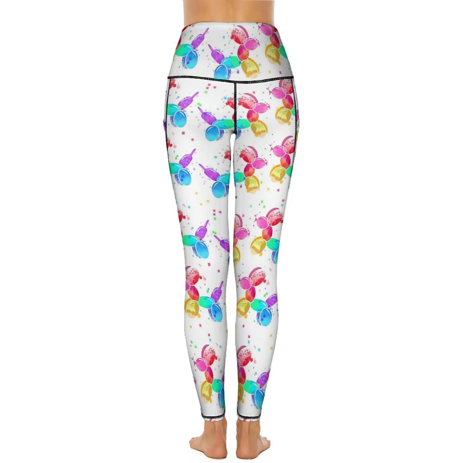 Balão cães leggings aquarela animal fitness yoga calças de cintura alta doce leggins estiramento gráfico esportes collants presente