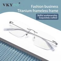 Vicky-gafas de miopía sin montura Retro de moda, gafas antiluz azul, gafas de lectura graduadas personalizables de titanio puro,lentes opticos para mujer, lentes opticos para mujer con receta medica,lentes opticos,