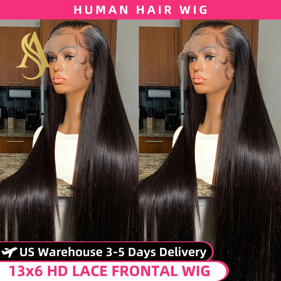 40 inch Bone Straight 13x4 13x6 360 Hd Transparen Lace Front Wig Human Hair Brazilian Pre Plucked Lace Frontal Wigs For Women