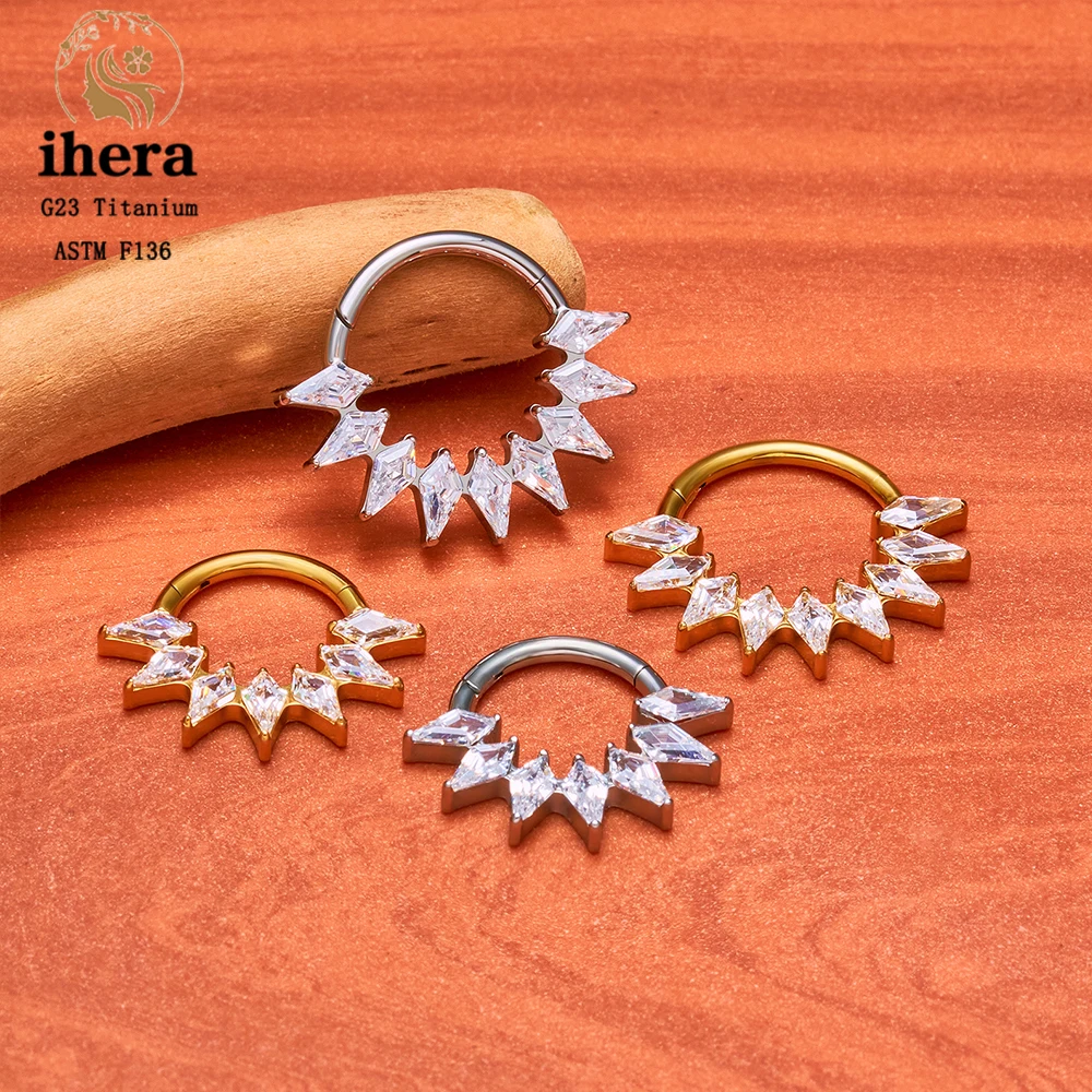 ASTM F136 Titan Birnenförmiger Zirkonia Nasenring 16G Klappbarer Clicker Segment Daith Ohrring Hoop Septum Knorpel Conch Helix Piercing Schmuck – Detail 21