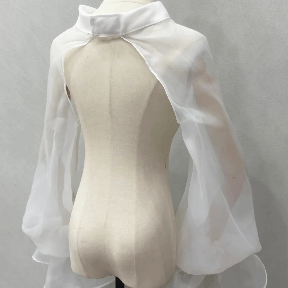 Elegant Polyester Organza Shawl Breathable Soft Arm Sleeve Wrap Bridal Shrug Evening Party