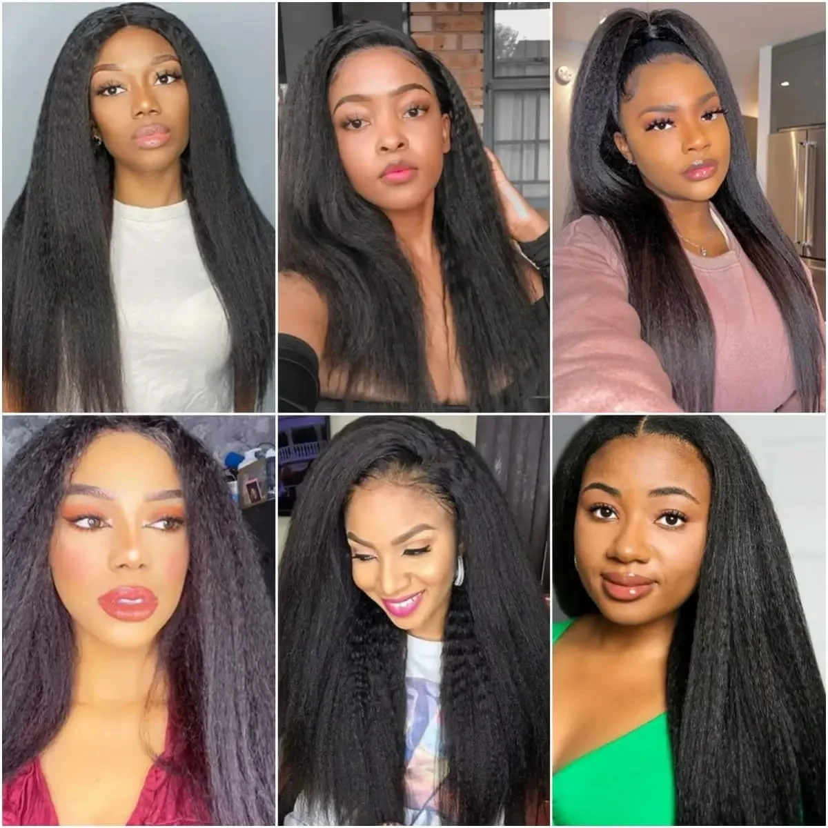 Brazilian Kinky Straight Human Hair 1/3/4 Bundles Yaki  100% Virgin Kinky Straight Human Hair Extensions Natural Black