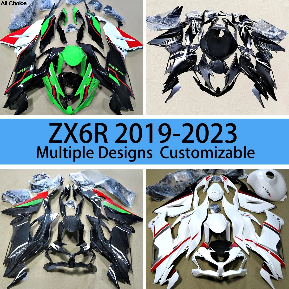 

Fit for Kawasaki ZX6R 636 2019 2020 2021 2022 2023 BodyWork Fairings ZX 6R 19 20 21 22 23 Motorcycle Fairing Set