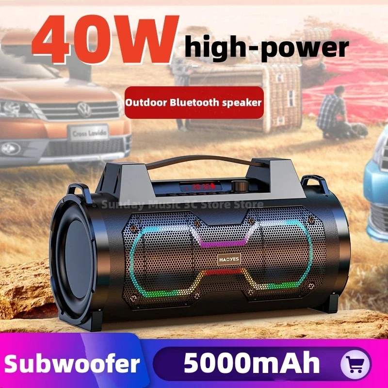 Outdoor portable 40W high-power dual speaker high volume household karaoke caixa de som wireless Bluetooth speaker subwoofer