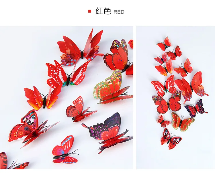 Plage 3D Charming Butterfly Stickers Decoration-Indigo Trasparente