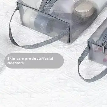 

Large Capacity Mesh Toiletry Bag Travel Wash Bag Zipper Makeup Bag Skin Care Storage Bag Women Cosmetic Bag Korean Storage Bag