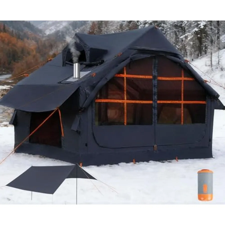 

Надувная палатка для кемпинга, надувные палатки для глэмпинга на 4-6 человек с навесом, быстросборные надувные палатки с насосом, водонепроницаемый Оксфордский материал