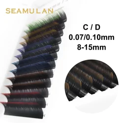 Gradient Red Green Blue Purple Color Eyelash Extension Individual Faux Mink Eyelashes Ombre False Eye Colored Lashes Makeup