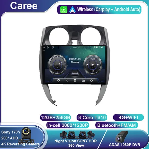 アンドロイド 14 Carplay 自動日産ノート 2 E12 2012-2021 カーラジオマルチメディアビデオプレーヤー GPS ナビゲーション WIFI 4 グラム DSP ステレオ DSP