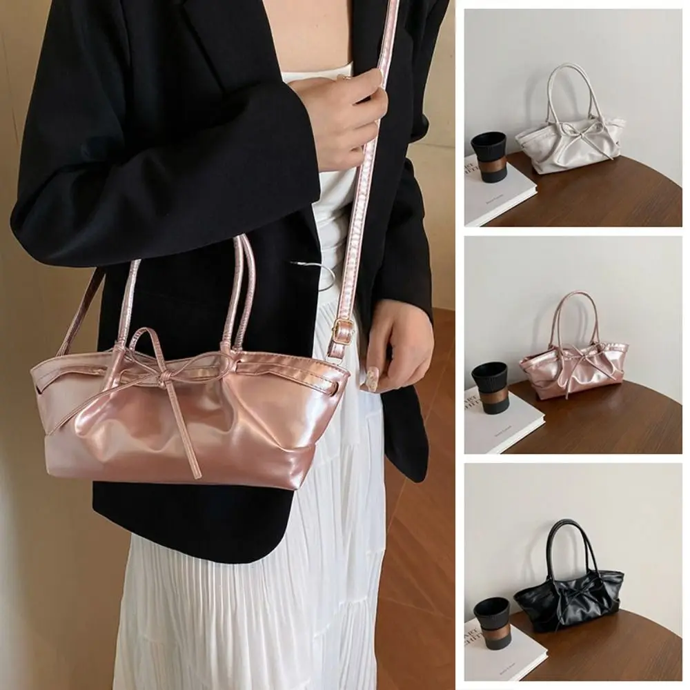 

Fashionable Designer Bowknot Bucket Bag Multi-color Pu Leather Bow Cross Body Bag Casual Gentle Women's Tote Bag Girls