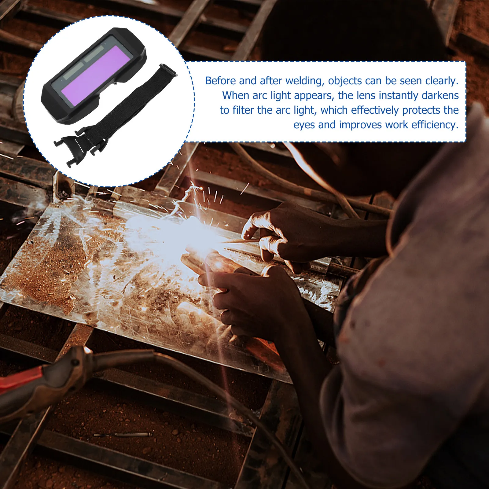 

1Pcs Welding Goggles Auto Darkening Professional Safety Glasses Fast Dimming Anti-Uv Protection for Electric Gas Argon