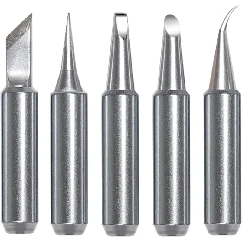 5Pcs 936 Soldering Iron Tips 900M-T-K, 900M-T-IS, 900M-T-I, 900M-T-4C, 900M-T-2.4D Lead-Free Welding Tips Head Universal Type