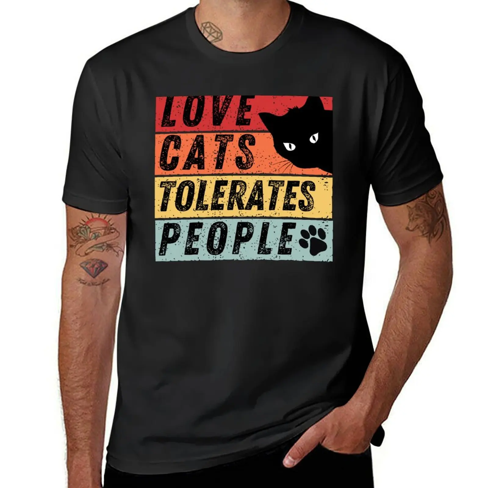 Love Cats Tolerates People T-shirt aesthetic clothes new edition plain for a boy mens vintage t shirts