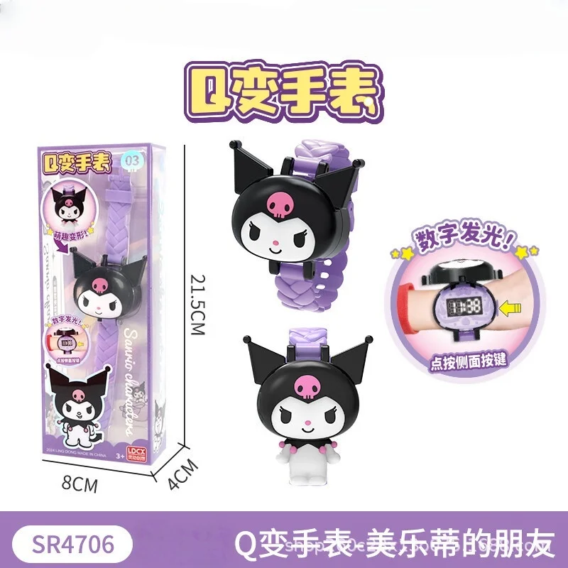 My Melody Kuromi Transformer Uhr Anime Charakter Cinnamoroll Modellierung Zubehör Kawaii Kinderspielzeug Mädchen Geschenk