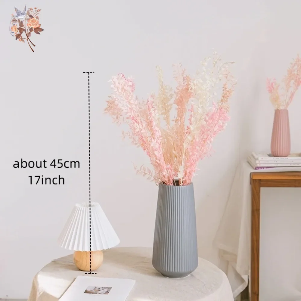 50g Artificial Dried Flower Ruscus Eucalyptus Leaves Bouquet Home Garden Decor Preserved Plants Branch Stems Wedding Arrangement