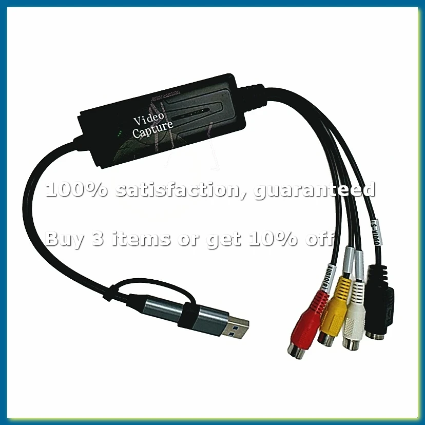 USB 2.0 Type C AV S Video Capture Card Adapter AV Video Composite to USB Type C for Camera OBS PC-A25R