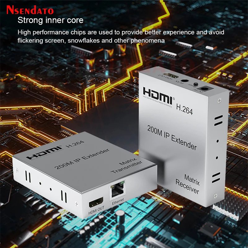 Extender HDMI RJ45 1080P 200m Multi HDMI Extender HDMI In Out over Cat6 Ethernet IP Network Extender For PS5 TV PC laptop HDTV