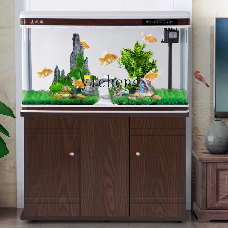 Zf Household Desk Medium Fish Globe Rectangular Glass Floor Lazy Free Replacement Aquarium