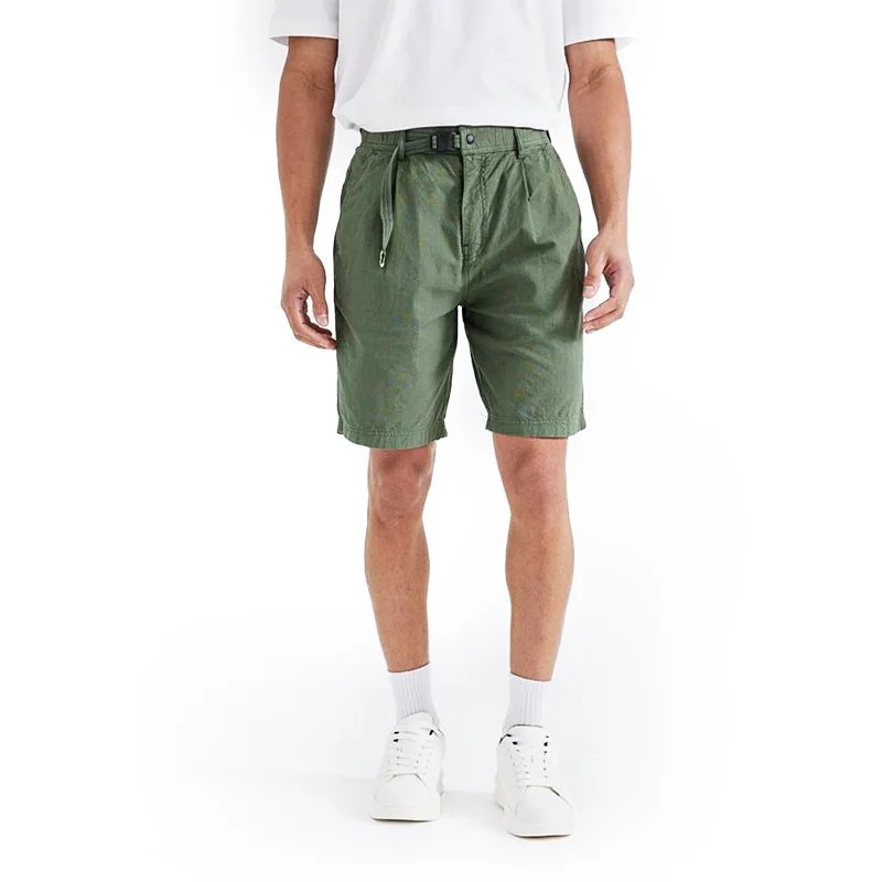 

New Solid Color Pocket Straight-Leg Shorts Spring Summer New Adjustable Waist Buckle Cargo Five-Point Shorts For Men Casual S1HL