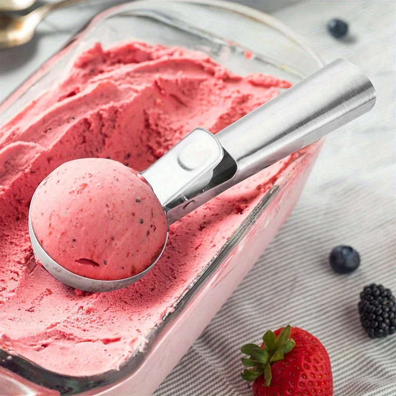 1PCS Ice Cream Spoon Thickened Stainless Steel Spoon Commercial Ice Cream Spoon Digger Household Watermelon Spoon Ice Cream God