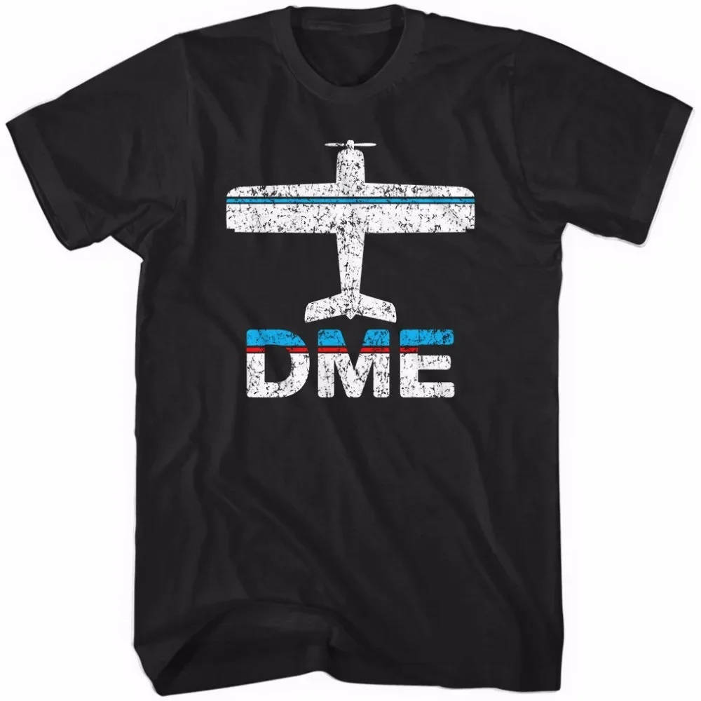 Fashion Brand T Shirts Men Summer Print Casual T-Shirt Men Brand Fly Domodedovo Dme Airport High Quality Personality Tees