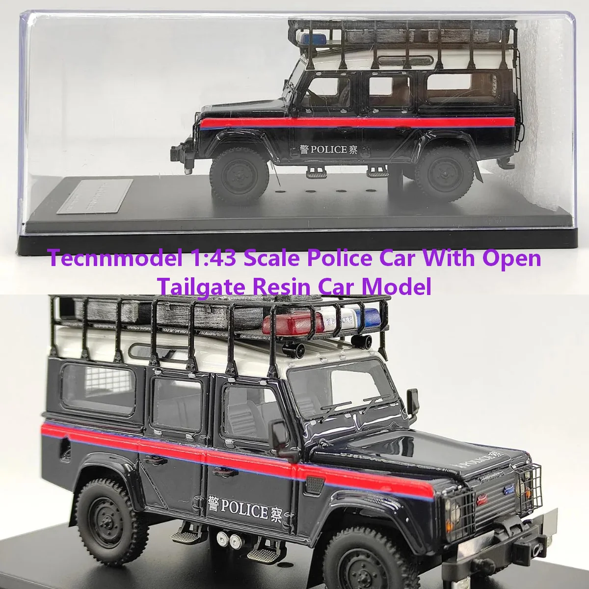 Tecnnmodel 1:43 Scale Police Car With Open Tailgate Resin Car Model
