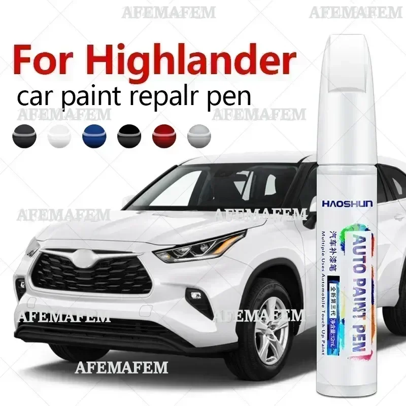 Paint Repair Pen Touch Up Scratch Remover DIY Car Accessories Black White Red Gray For Toyota Highlander 2001-2025 XU80 20 40 50