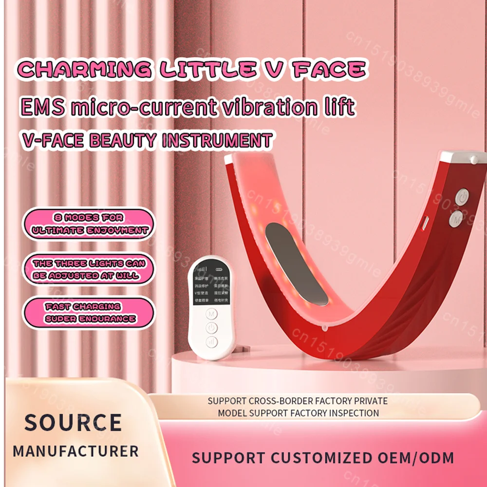 Vibration Chin-Up V Face Massager for Face EMS Facial Lifter Beauty Device Double Chin Remover V-Line Up Facelift Shaper Belt