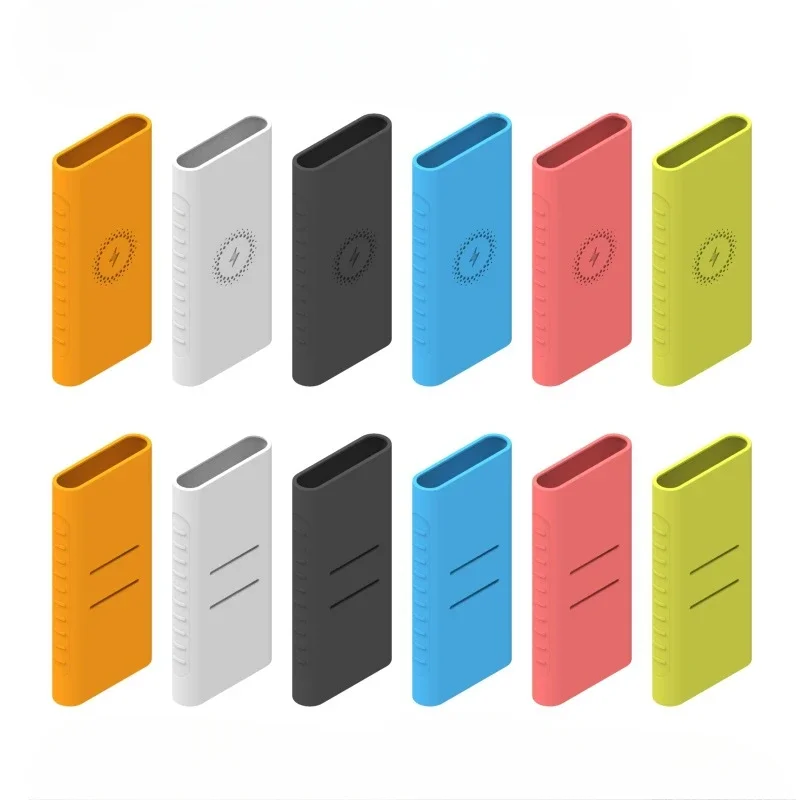 1Pc Color Soft Silicone Protective Cover for Xiaomi Wireless Power Bank 3 10000mAh Fast Charge Outdoor Anti-fall Power Bank Case