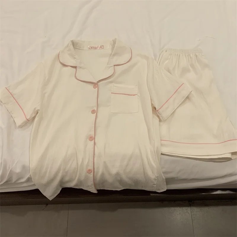 DAIMELU Short-sleeved pajamas women's summer thin cloud cotton lady style simple sleepwear cute nightwear female Loungewear suit