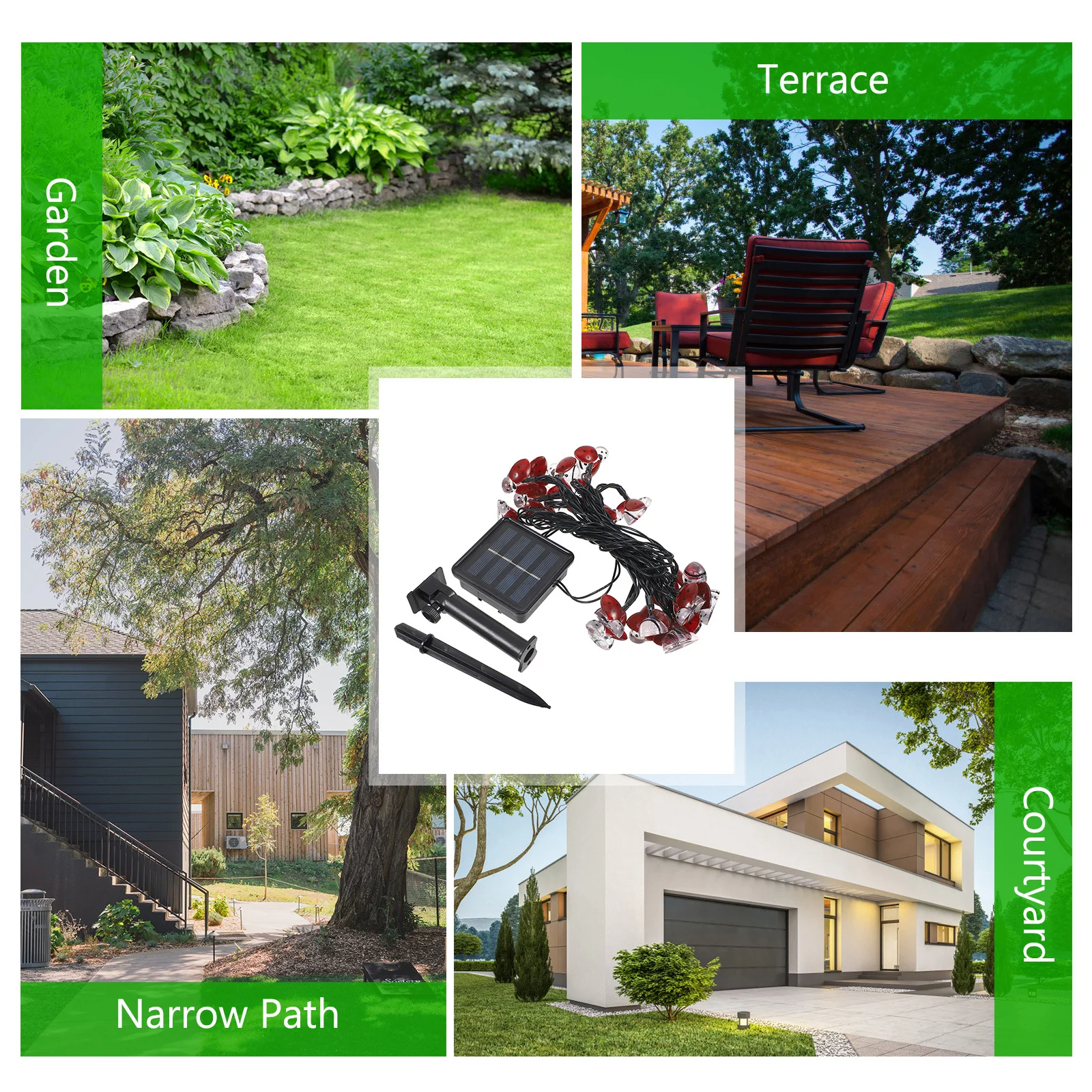 20 lumières en forme de coccinelle 5m étanche extérieure solaire vacances décoration chaîne fée lumières pour jardin fête chaîne lampe