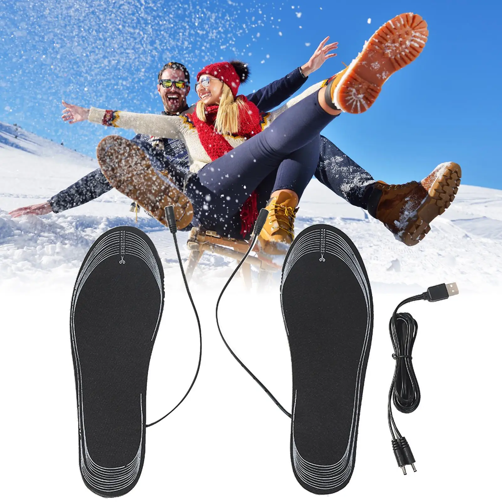 

Heated Shoe Insoles USB Heating Cuttable Foot Warmer Winter Feet Inserts Heating Insoles For Outdoors Cold Weather Camping