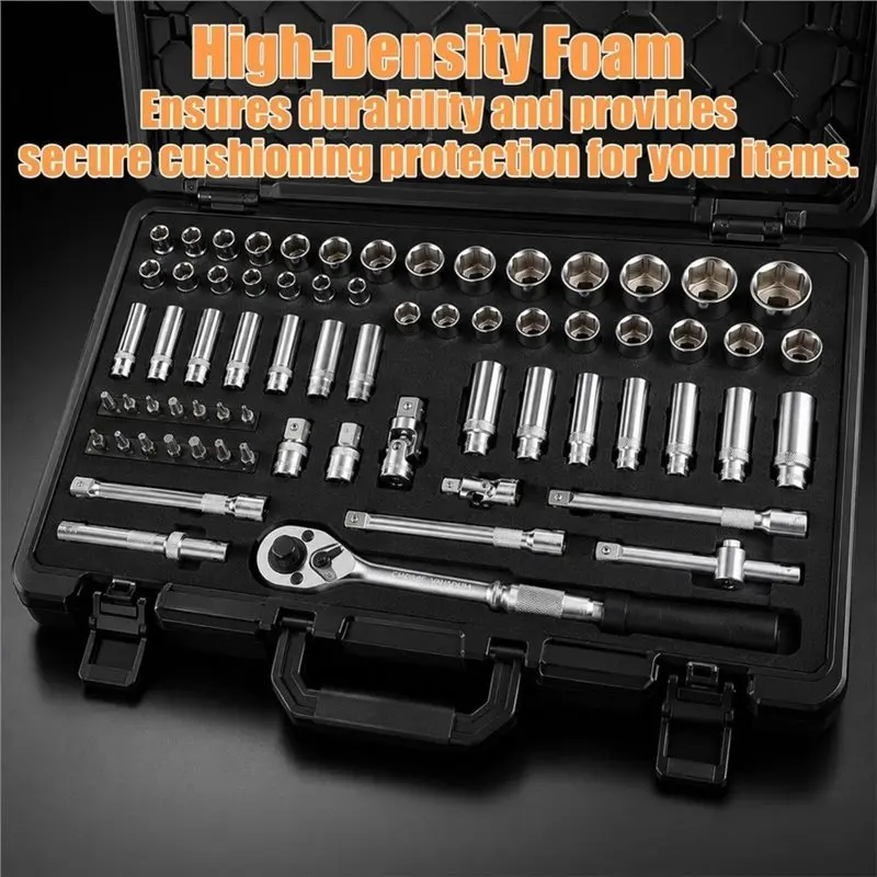 AB42-High Density Polyurethane Foam Insert 4-Pack 12X12x2 Inch, Black Pre-Cubed Sheets For Toolboxes, Cases Pick And Pluck Stora