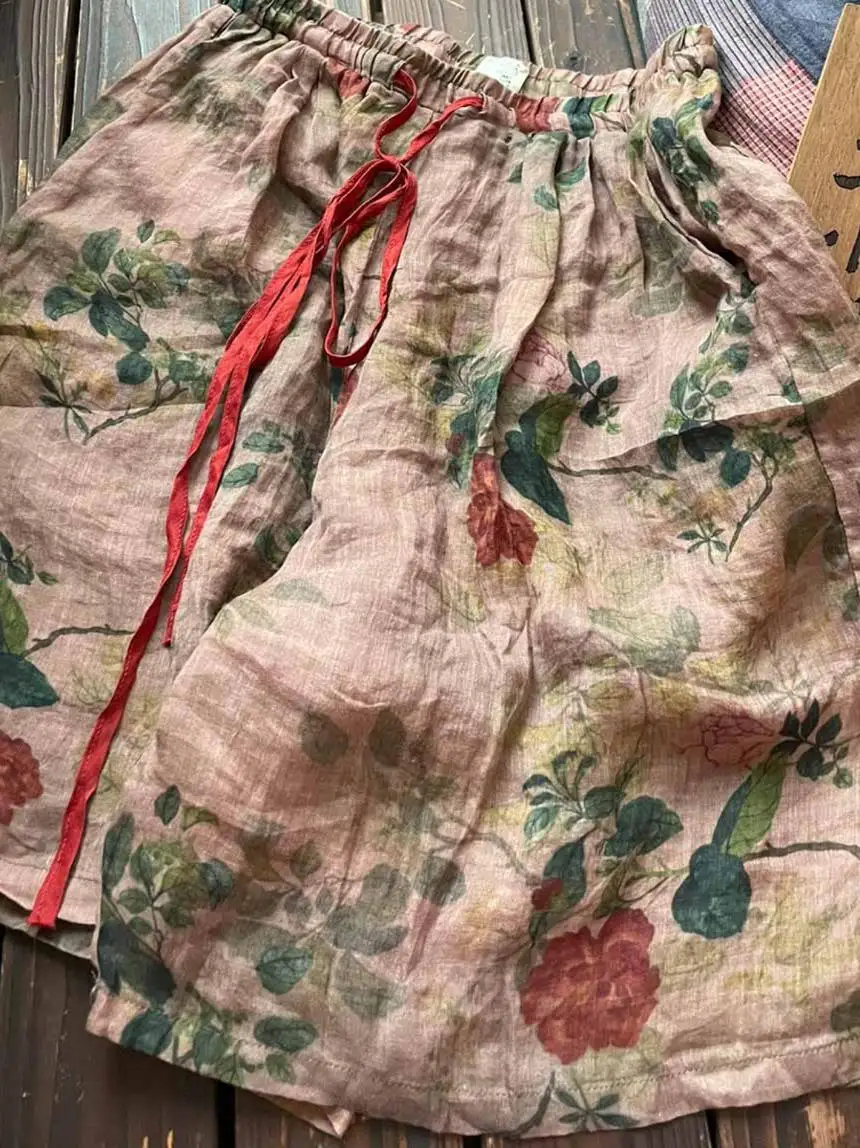 

Охлаждающие дышащие женские брюки большого размера с принтом, свободного кроя, широкие, летние, на шнурке