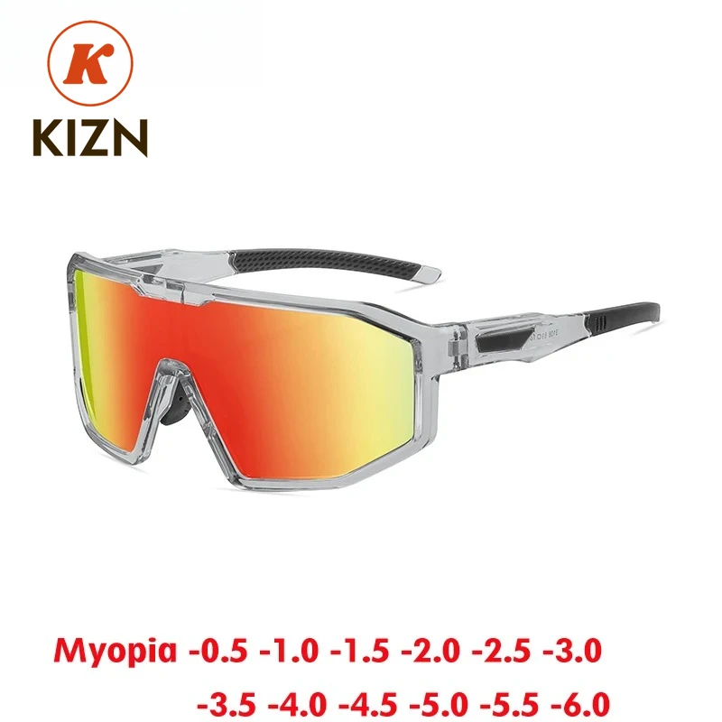 

KIZN поляризационные очки для близорукости на открытом воздухе Tr90, оправа для мужчин и женщин, солнцезащитные очки UV400, спортивные очки для пешего туризма по рецепту от -0,50 до -10