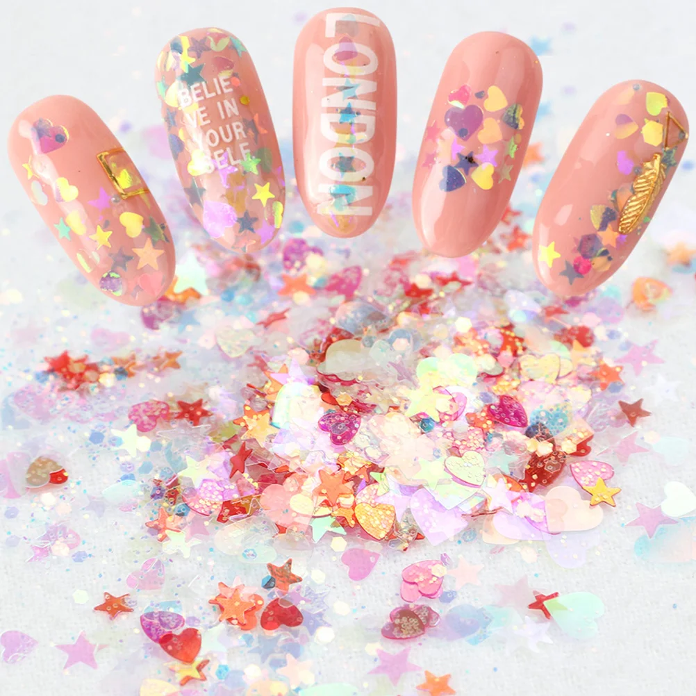 

12Pcs Nail Art Supplies Moon Star Shaped Sequins DIY Manicure Decoration for Natural Artificial Nails Women Ladies Feminine Gift