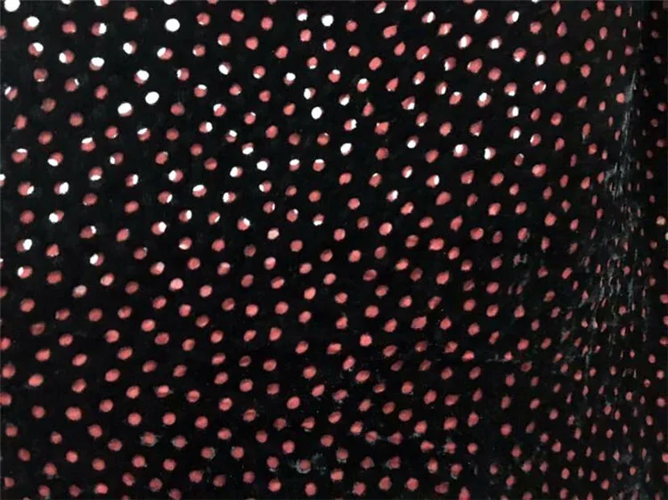 Dots Black Velvet Silk Hollow Fabric, Ideal for Skirts