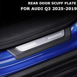 For Standard And Sportback Audi Q3 2025-2019 Door Sill Scuff Plate Steps Guard Pad Pedal Stainless Steel Plastic Car Accessories