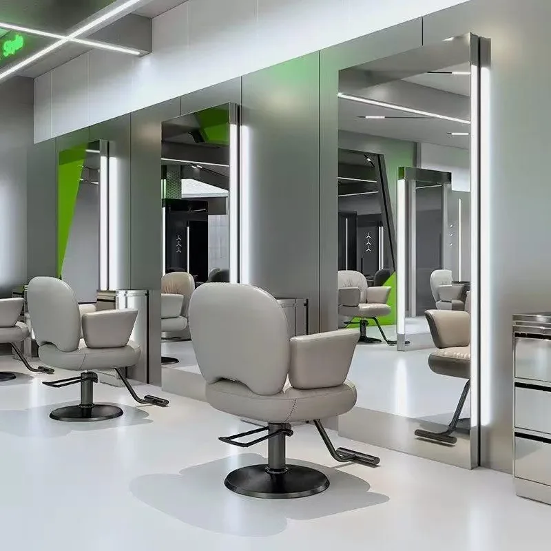 #Luxury Double-Sided Hair Cutting Mirror Modern Floor-Standing Salon Mirror For Perm Dyeing Internet Celebrity Trendy