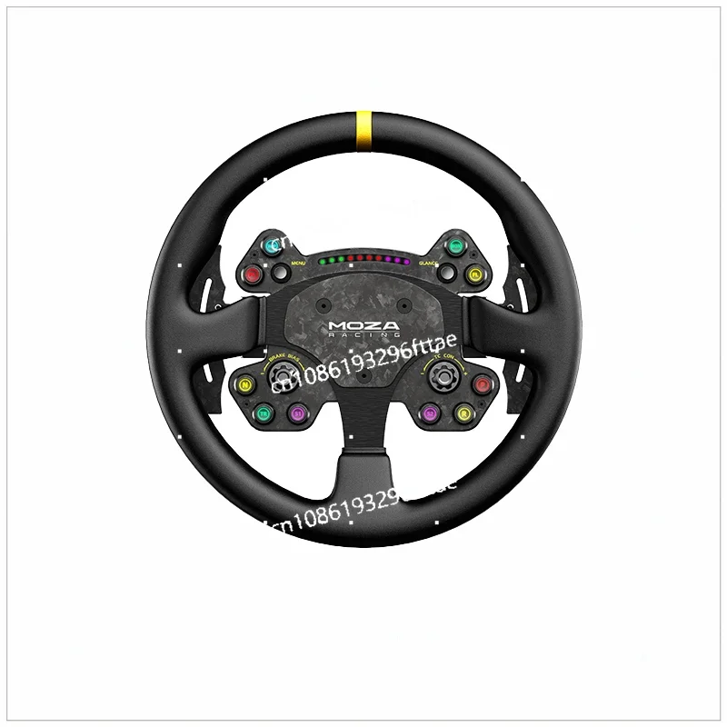 Racing Simulator Steering Wheel, Force Feedback, 13 Inch Game Steering Wheel, Carbon Fiber, Dual Clutch, Programmable Backlight