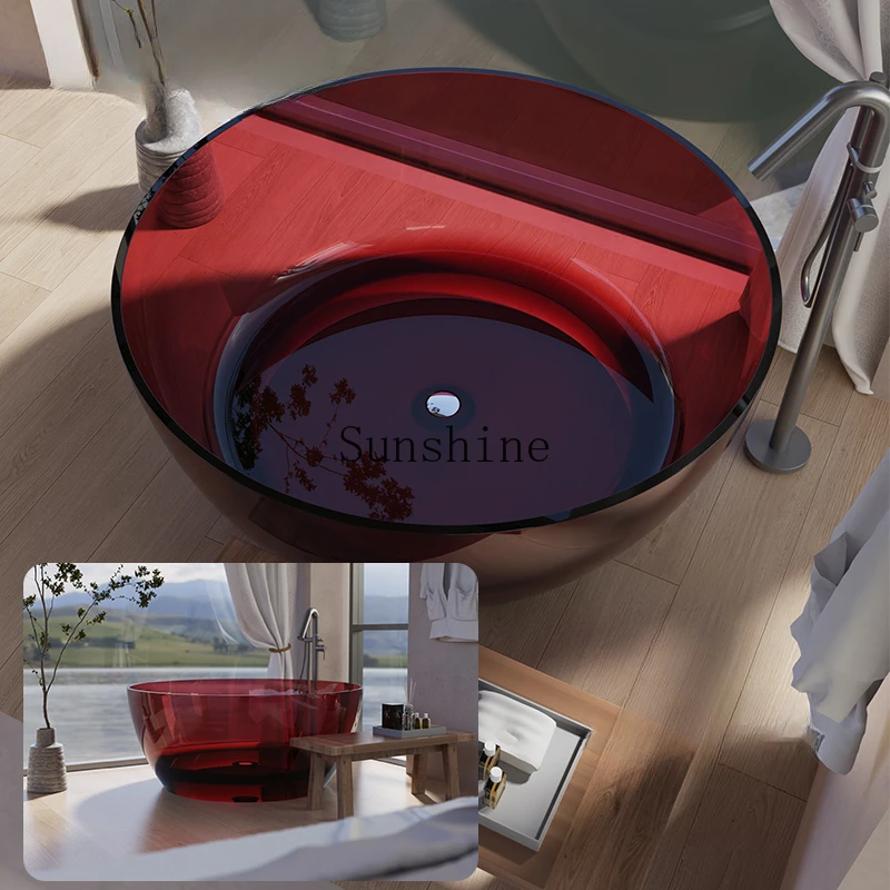 

Transparent round crystal home color hotel B & B freestanding bathtub