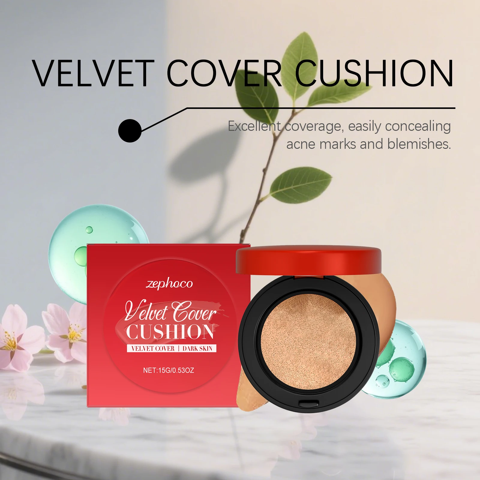 Korektor nawilżający w poduszce powietrznej, kontrolujący wydzielanie sebum, kryjący blizny potrądzikowe, rozjaśniający podkład pod makijaż, wodoodporny kosmetyk do makijażu twarzy.