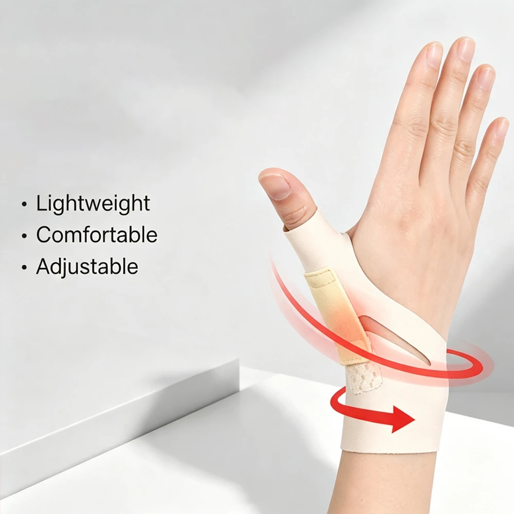 1PC Elastic Thumb & Wrist Compression Sleeve,Lightweight Stabilizer Support for Daily Use,Fits Right/Left Hand, Trigger Finger