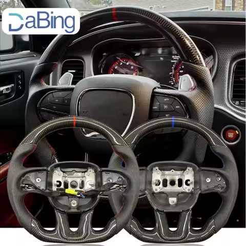 Real Carbon Fiber Fit For Dodge 2015-2020 Challenger Hellcat Charger Durango SRT Steering Wheel Car Steernig Wheel