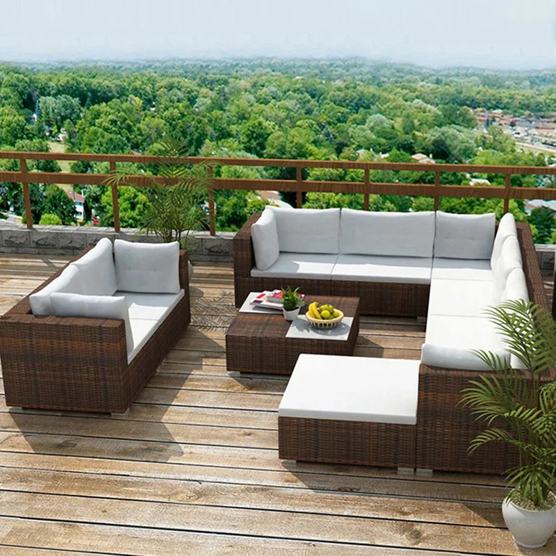 

Outdoor sofa combination courtyard garden balcony rattan table and chairs terrace waterproof and sun protection outdoor