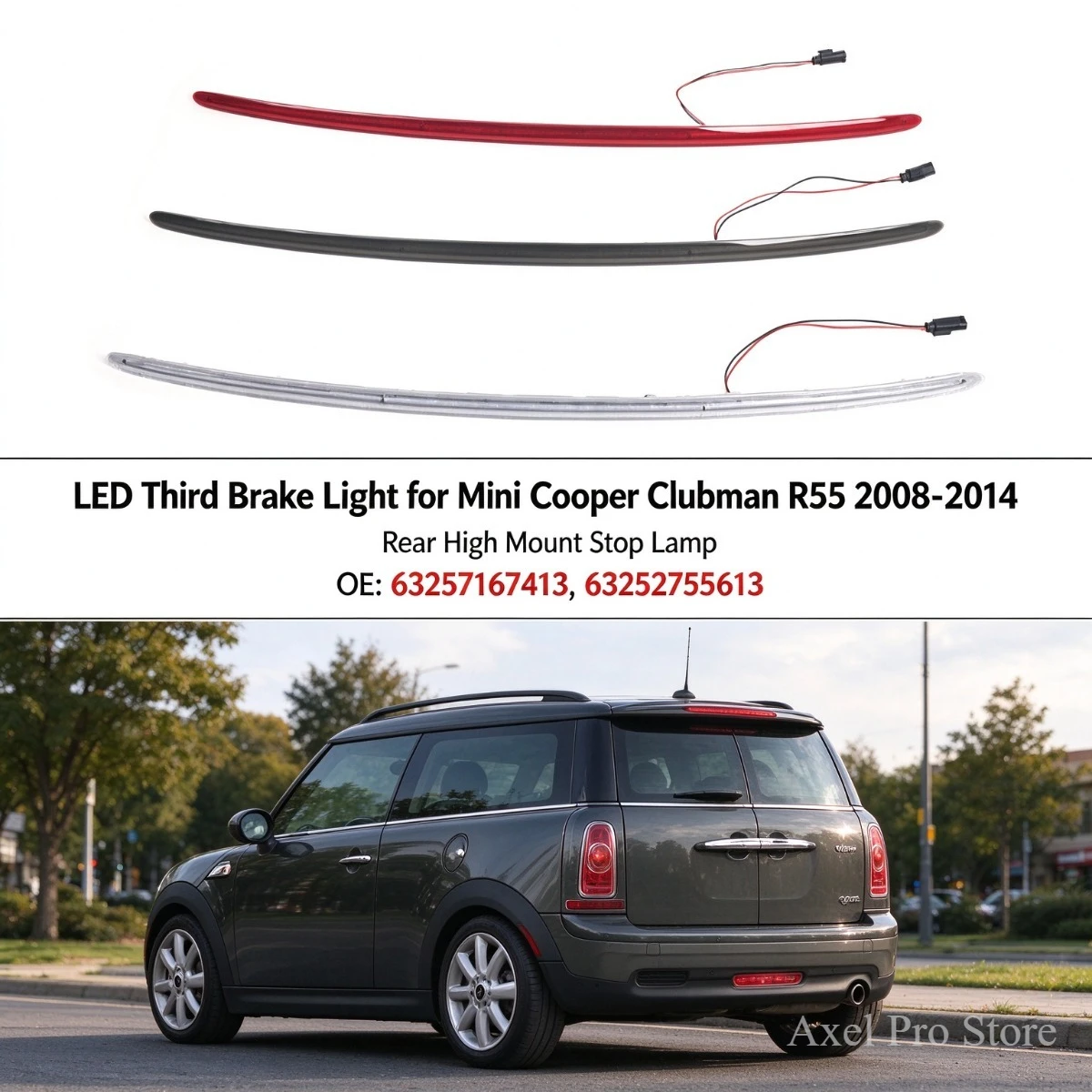 LED Third Brake Light for Mini Cooper Clubman R55 2008-2014 Rear High Mount Stop Lamp 63257167413 63252755613