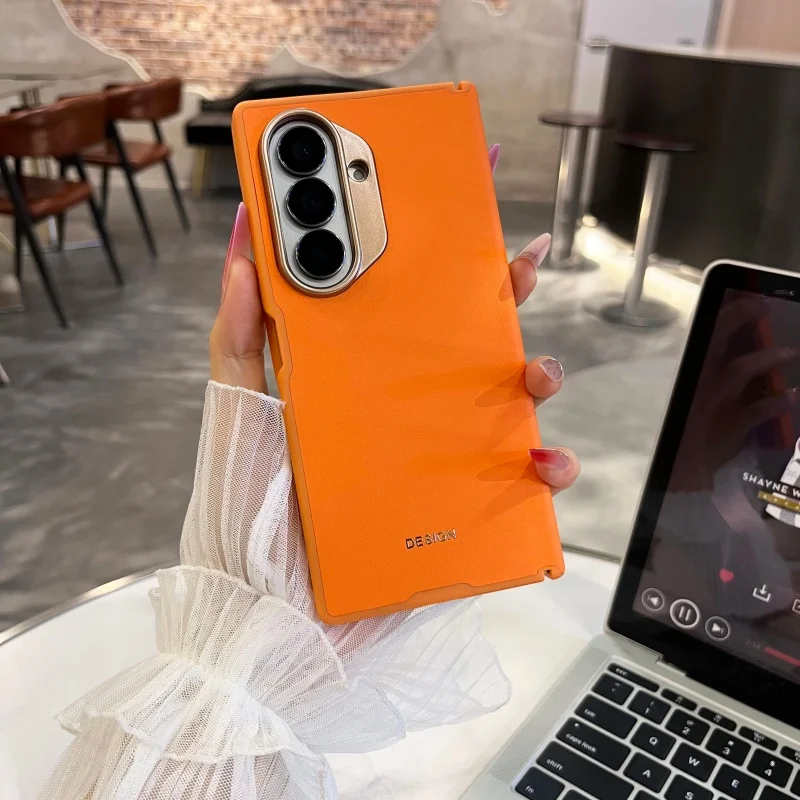 Luxury Business Bracket Cover For Samsung Galaxy Z Fold 5/ 6 / 7 / 8 Ultra Premium Leather Stand Case Shockproof Slim Shell