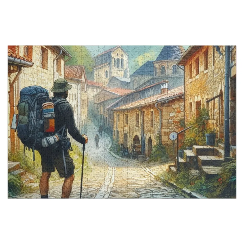 Pilgrim of Saint James arriving at the evening stage Jigsaw Puzzle Custom Diorama Accessories Customized Toys For Kids Puzzle