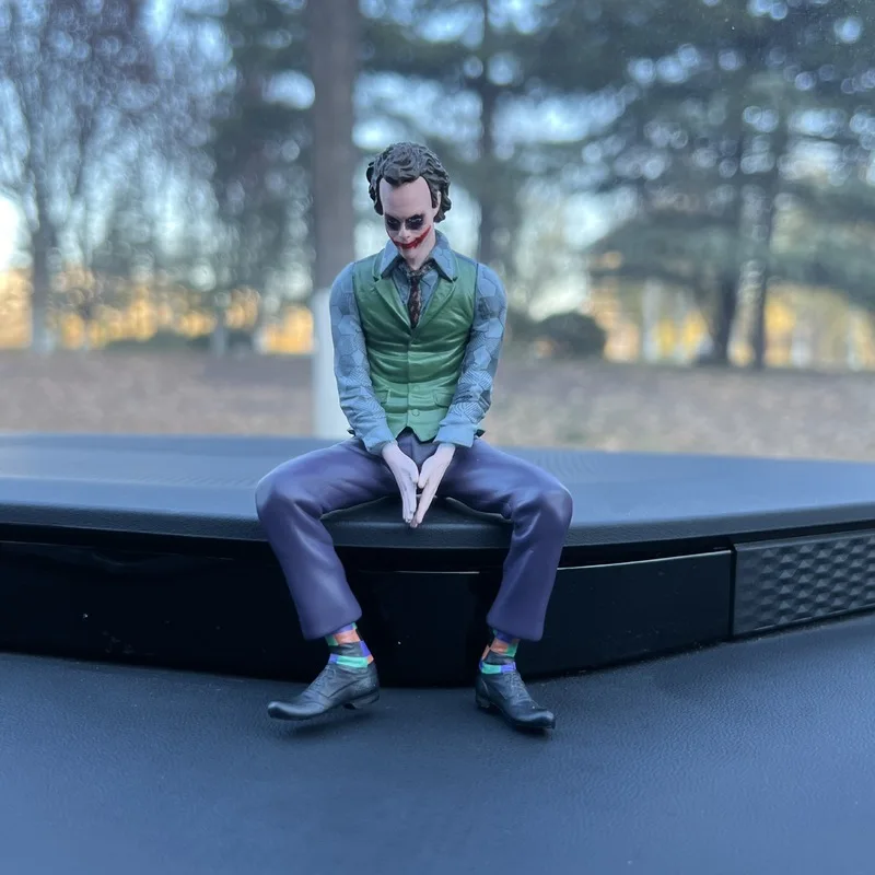 10cm Roof Decoration Joker Heath Ledger Sitting Posture Figures Car Doll Tail And Roof Pendant Model Statue Collectable Toys - view 5