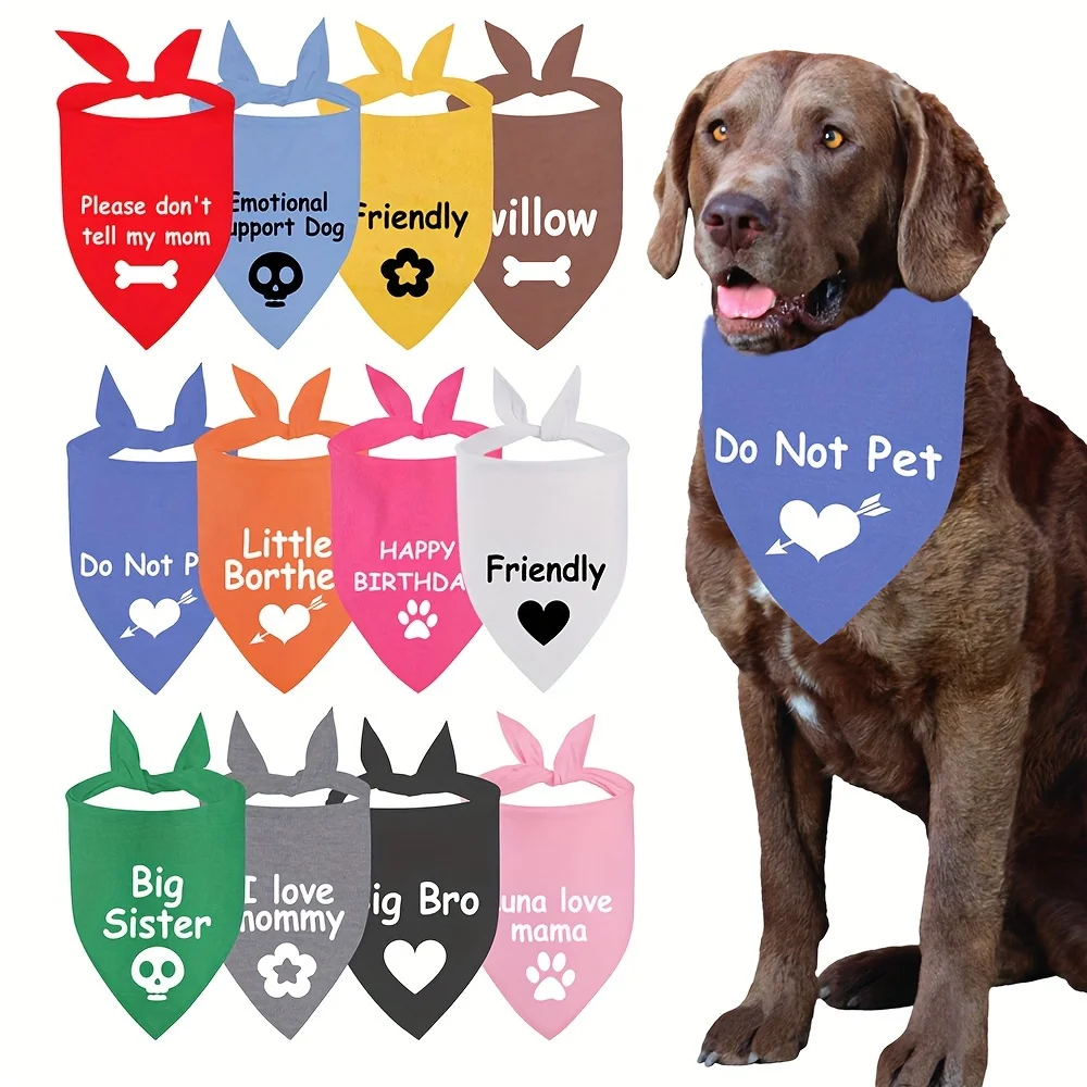 Personalized Name ID Pet Bandanas for Dog Cat Solid Triangular Bib Scarf Collar Pet Items Puppy Accessories